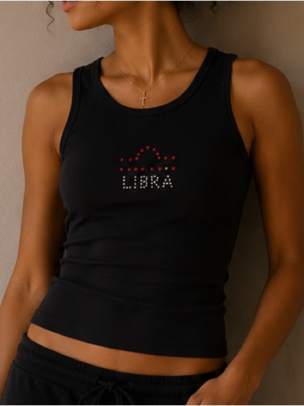 Y2K Streetwear Society Zodiac Sign Libra Rhinestone Tank